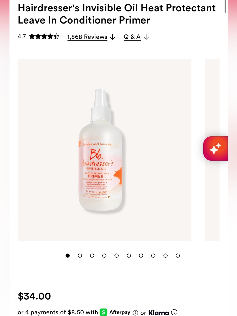 Bumble and bumble invisible oil primer